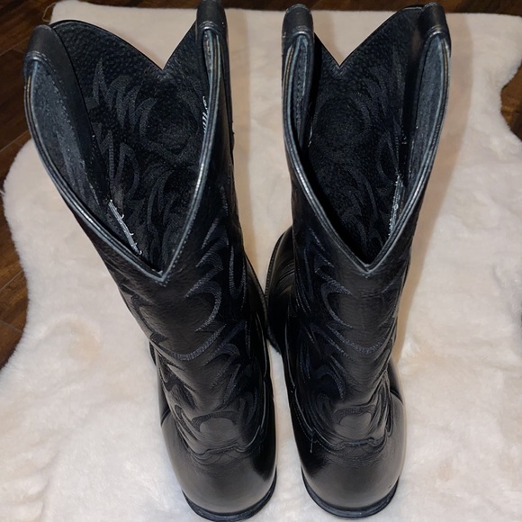 Ariat Cowboy Boots Size 11D Tall Black Heritage Deertan - Picture 8 of 8